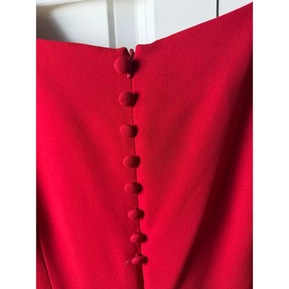 DONNA MORGAN Red Short Sleeve Dress Size 14 - Picture 7 of 9